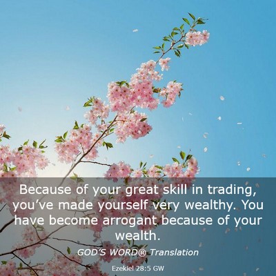 Picture 03 - Ezekiel 28:5 GW - Because of your great skill in trading, you’ve - Bible Verse Picture