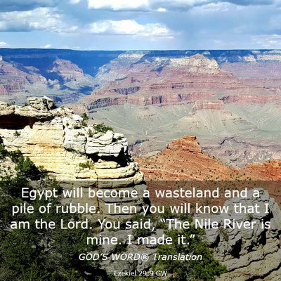 Picture 03 - Ezekiel 29:9 GW - Egypt will become a wasteland and a pile of - Bible Verse Picture