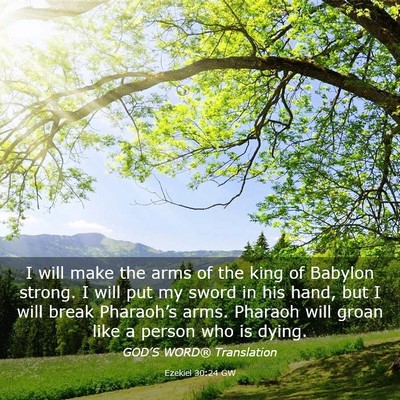 Picture 03 - Ezekiel 30:24 GW - I will make the arms of the king of Babylon - Bible Verse Picture