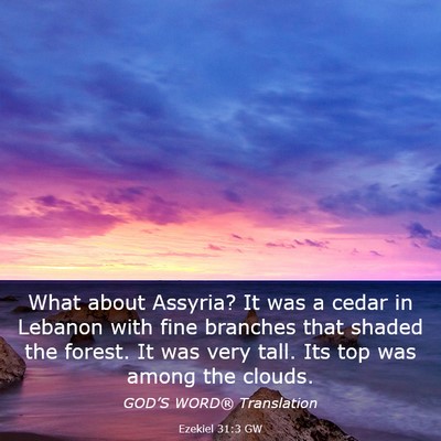 Picture 03 - Ezekiel 31:3 GW - What about Assyria? It was a cedar in Lebanon - Bible Verse Picture