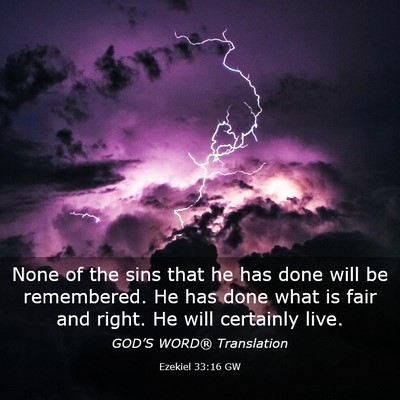 Picture 03 - Ezekiel 33:16 GW - None of the sins that he has done will be - Bible Verse Picture