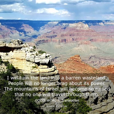 Picture 03 - Ezekiel 33:28 GW - I will turn the land into a barren wasteland. - Bible Verse Picture