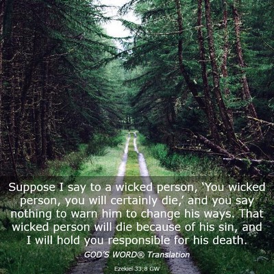 Picture 03 - Ezekiel 33:8 GW - Suppose I say to a wicked person, ‘You wicked - Bible Verse Picture