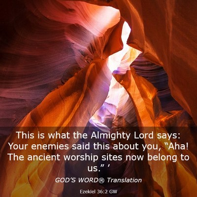 Picture 03 - Ezekiel 36:2 GW - This is what the Almighty Lord says: Your enemies - Bible Verse Picture