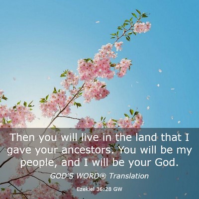 Picture 03 - Ezekiel 36:28 GW - Then you will live in the land that I gave your - Bible Verse Picture