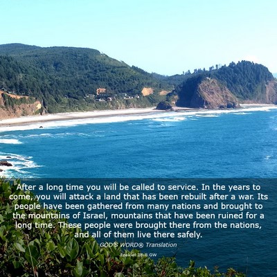 Picture 03 - Ezekiel 38:8 GW - After a long time you will be called to service. - Bible Verse Picture