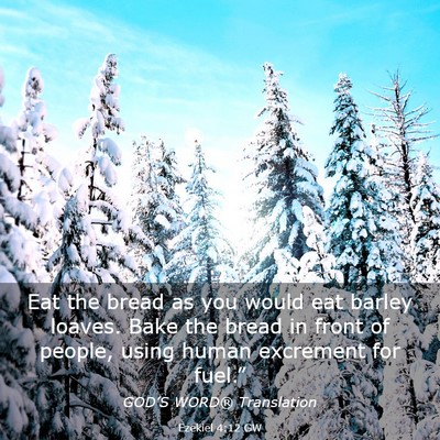 Picture 03 - Ezekiel 4:12 GW - Eat the bread as you would eat barley loaves. - Bible Verse Picture