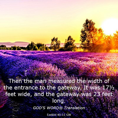 Picture 03 - Ezekiel 40:11 GW - Then the man measured the width of the entrance - Bible Verse Picture
