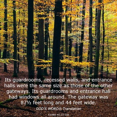 Picture 03 - Ezekiel 40:33 GW - Its guardrooms, recessed walls, and entrance - Bible Verse Picture