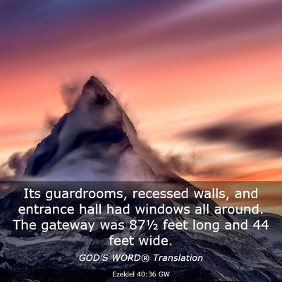 Picture 03 - Ezekiel 40:36 GW - Its guardrooms, recessed walls, and entrance hall - Bible Verse Picture