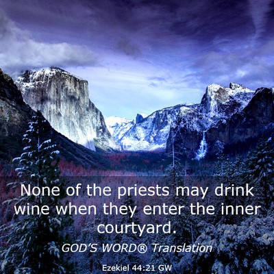Picture 03 - Ezekiel 44:21 GW - None of the priests may drink wine when they - Bible Verse Picture