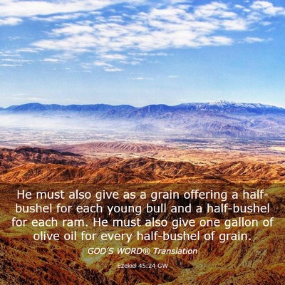 Picture 03 - Ezekiel 45:24 GW - He must also give as a grain offering a - Bible Verse Picture