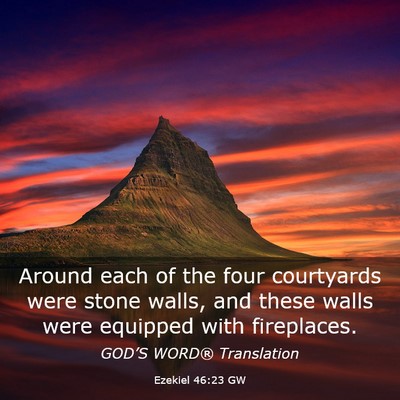Picture 03 - Ezekiel 46:23 GW - Around each of the four courtyards were stone - Bible Verse Picture