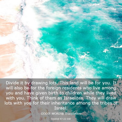 Picture 03 - Ezekiel 47:22 GW - Divide it by drawing lots. This land will be for - Bible Verse Picture