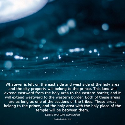 Picture 03 - Ezekiel 48:21 GW - Whatever is left on the east side and west side - Bible Verse Picture