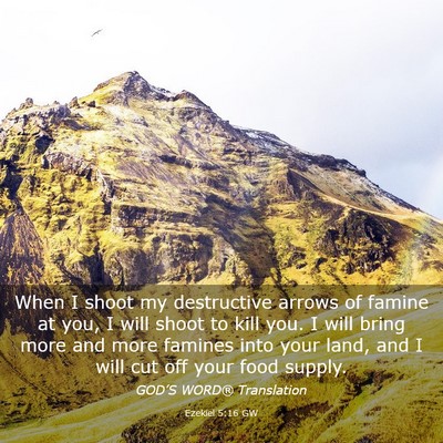 Picture 03 - Ezekiel 5:16 GW - When I shoot my destructive arrows of famine at - Bible Verse Picture