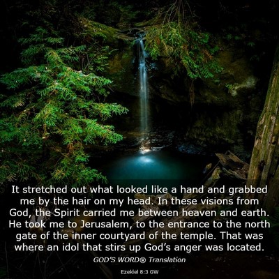 Picture 03 - Ezekiel 8:3 GW - It stretched out what looked like a hand and - Bible Verse Picture
