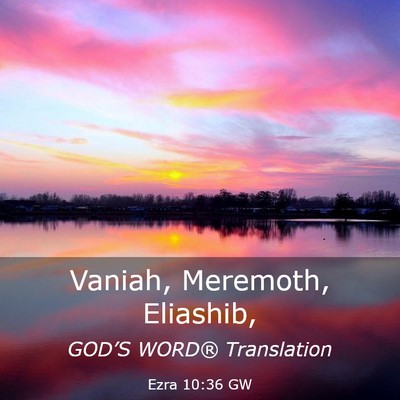 Picture 03 - Ezra 10:36 GW - Vaniah, Meremoth, - Bible Verse Picture