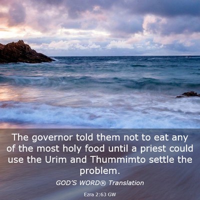 Picture 03 - Ezra 2:63 GW - The governor told them not to eat any of the most - Bible Verse Picture