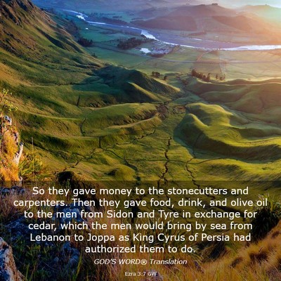 Picture 03 - Ezra 3:7 GW - So they gave money to the stonecutters and - Bible Verse Picture