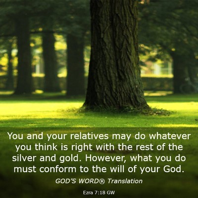 Picture 03 - Ezra 7:18 GW - You and your relatives may do whatever you think - Bible Verse Picture
