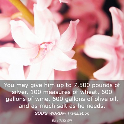 Picture 03 - Ezra 7:22 GW - You may give him up to 7,500 pounds of silver, - Bible Verse Picture