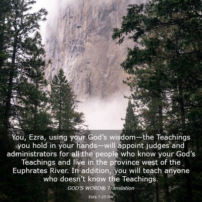 Picture 03 - Ezra 7:25 GW - You, Ezra, using your God’s wisdom—the - Bible Verse Picture