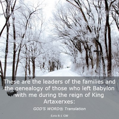 Picture 03 - Ezra 8:1 GW - These are the leaders of the families and the - Bible Verse Picture