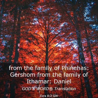 Picture 03 - Ezra 8:2 GW - from the family of Phinehas: Gershom from the - Bible Verse Picture