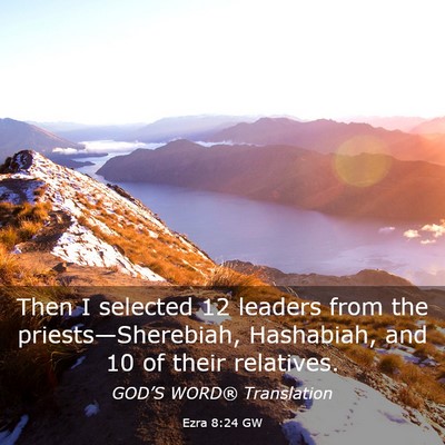 Picture 03 - Ezra 8:24 GW - Then I selected 12 leaders from the - Bible Verse Picture
