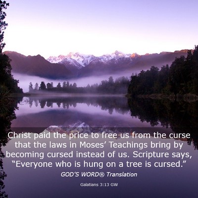 Picture 03 - Galatians 3:13 GW - Christ paid the price to free us from the curse - Bible Verse Picture