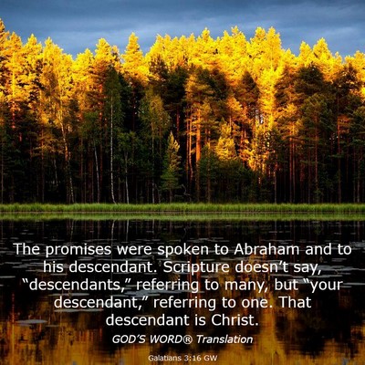 Picture 03 - Galatians 3:16 GW - The promises were spoken to Abraham and to his - Bible Verse Picture