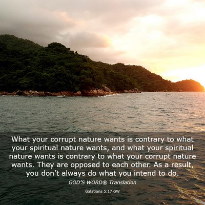 Picture 03 - Galatians 5:17 GW - What your corrupt nature wants is contrary to - Bible Verse Picture