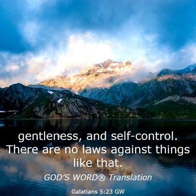 Picture 03 - Galatians 5:23 GW - gentleness, and self-control. There are no laws - Bible Verse Picture