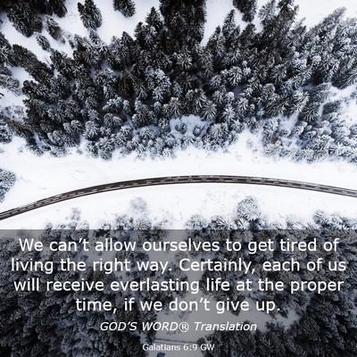 Picture 03 - Galatians 6:9 GW - We can’t allow ourselves to get tired of living - Bible Verse Picture