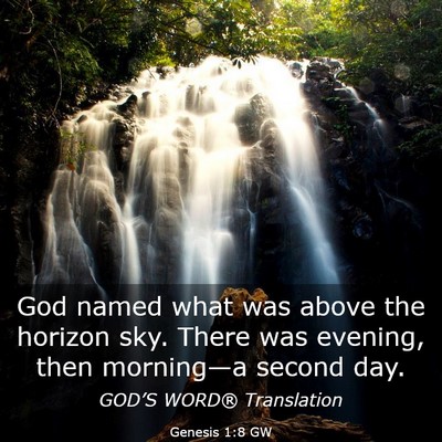 Picture 03 - Genesis 1:8 GW - God named what was above the horizon sky. There - Bible Verse Picture