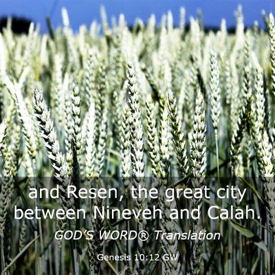 Picture 03 - Genesis 10:12 GW - and Resen, the great city between Nineveh and - Bible Verse Picture