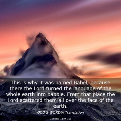 Picture 03 - Genesis 11:9 GW - This is why it was named Babel, because there the - Bible Verse Picture