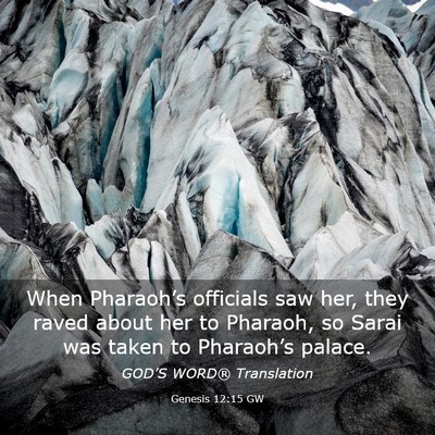 Picture 03 - Genesis 12:15 GW - When Pharaoh’s officials saw her, they raved - Bible Verse Picture