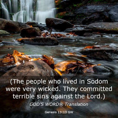 Picture 03 - Genesis 13:13 GW - (The people who lived in Sodom were very wicked. - Bible Verse Picture