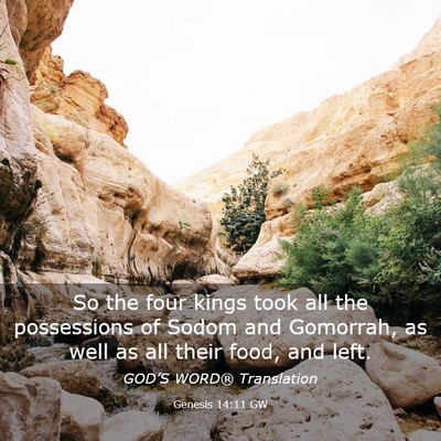 Picture 03 - Genesis 14:11 GW - So the four kings took all the possessions of - Bible Verse Picture