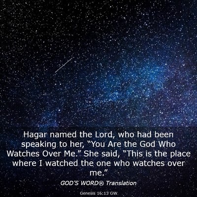 Picture 03 - Genesis 16:13 GW - Hagar named the Lord, who had been speaking to - Bible Verse Picture