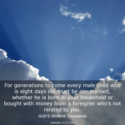 Picture 03 - Genesis 17:12 GW - For generations to come every male child who is - Bible Verse Picture