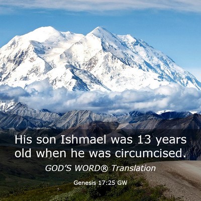 Picture 03 - Genesis 17:25 GW - His son Ishmael was 13 years old when he was - Bible Verse Picture