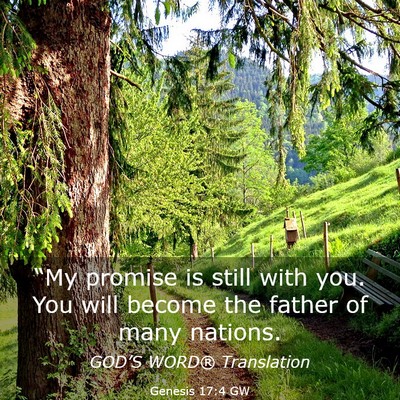 Picture 03 - Genesis 17:4 GW - “My promise is still with you. You will become - Bible Verse Picture