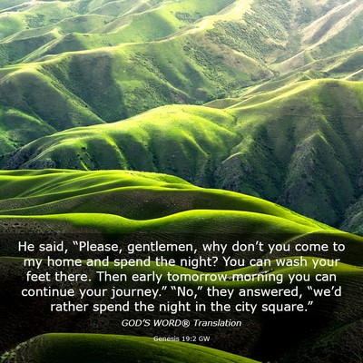 Picture 03 - Genesis 19:2 GW - He said, “Please, gentlemen, why don’t you - Bible Verse Picture