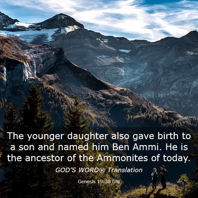 Picture 03 - Genesis 19:38 GW - The younger daughter also gave birth to a son and - Bible Verse Picture