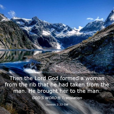 Picture 03 - Genesis 2:22 GW - Then the Lord God formed a woman from the rib - Bible Verse Picture