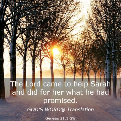 Picture 03 - Genesis 21:1 GW - The Lord came to help Sarah and did for her what - Bible Verse Picture