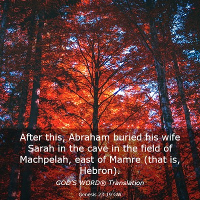 Picture 03 - Genesis 23:19 GW - After this, Abraham buried his wife Sarah in the - Bible Verse Picture